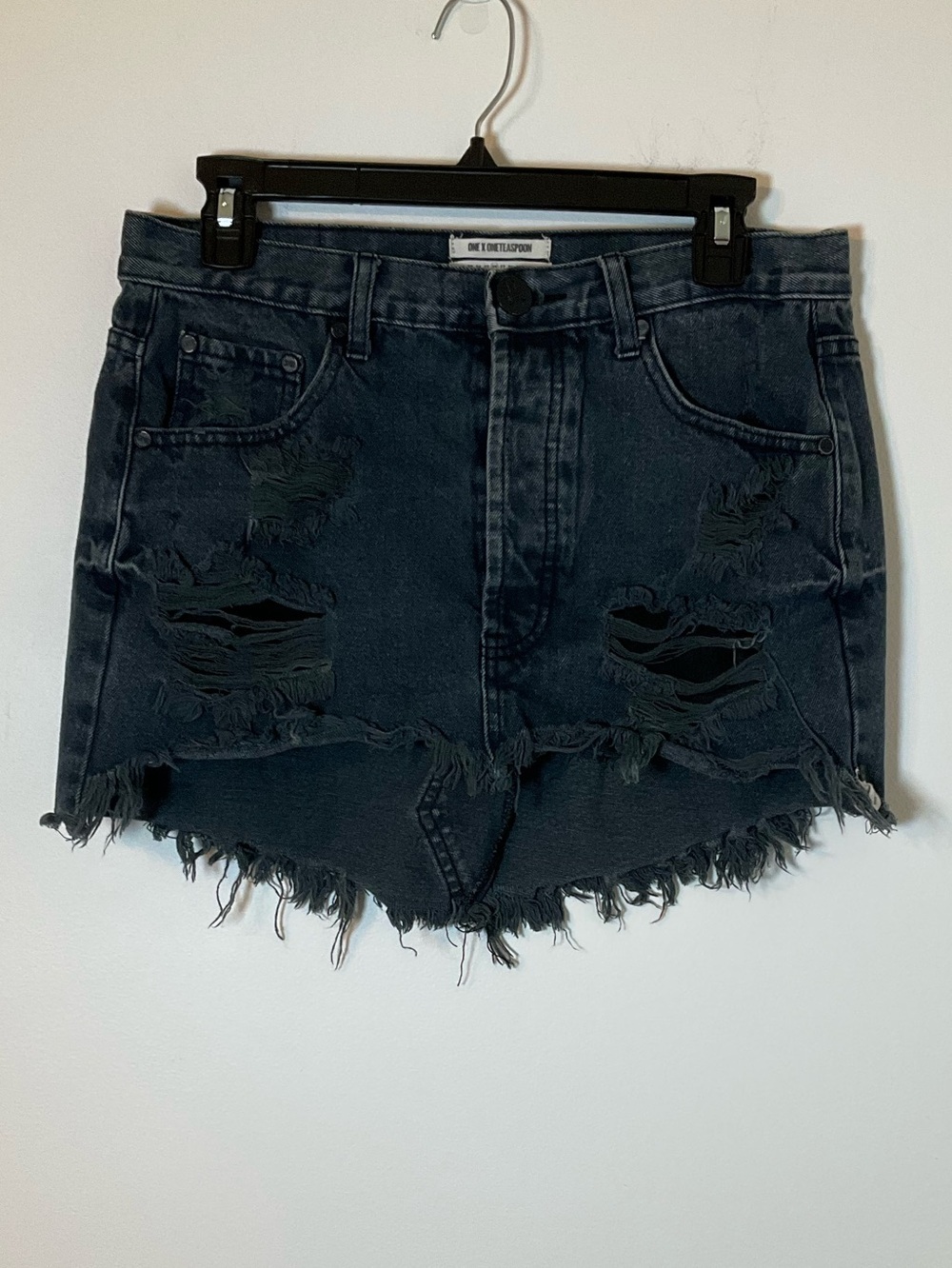 One Teaspoon Junkyard Denim Skirt Distressed Size 26